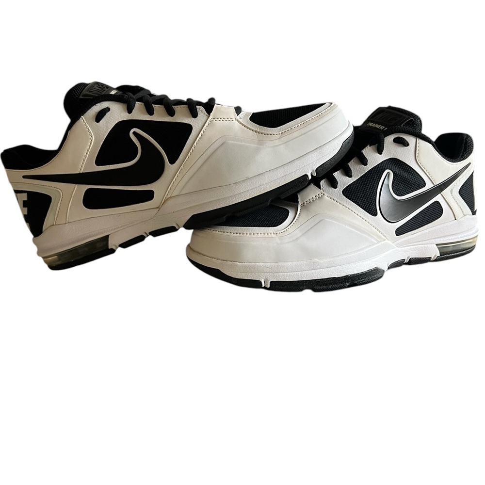 NIKE - BLACK WHITE TRAINER 1.3 MID SNEAKERS - Picture 6 of 12
